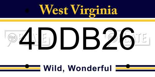 4DDB26 West Virginia License Plate