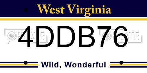 4DDB76 West Virginia License Plate