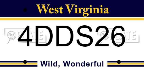 4DDS26 West Virginia License Plate