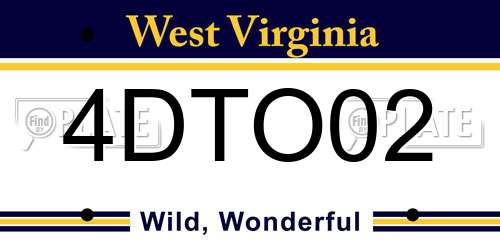 4DTO02 West Virginia License Plate