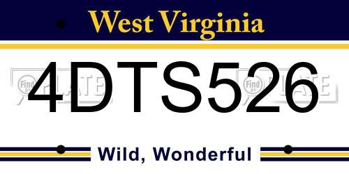 4DTS526 West Virginia License Plate