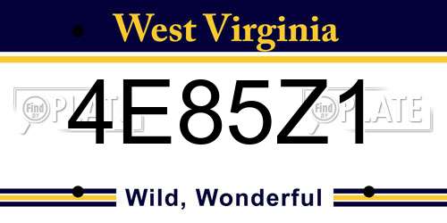 4E85Z1 West Virginia License Plate