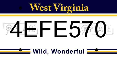 4EFE570 West Virginia License Plate