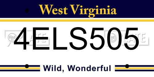 4ELS505 West Virginia License Plate