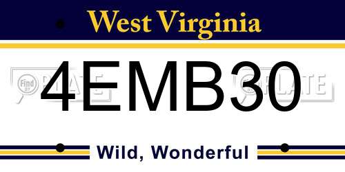 4EMB30 West Virginia License Plate