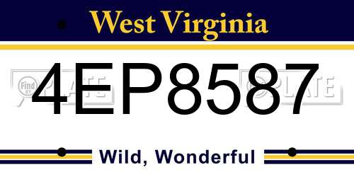 4EP8587 West Virginia License Plate