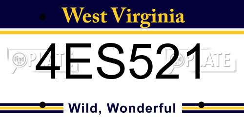 4ES521 West Virginia License Plate