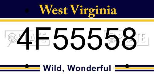4F55558 West Virginia License Plate