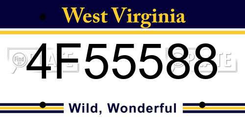 4F55588 West Virginia License Plate