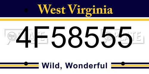 4F58555 West Virginia License Plate