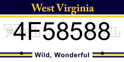 4F58588 West Virginia License Plate