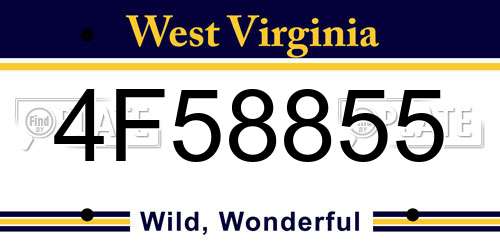 4F58855 West Virginia License Plate