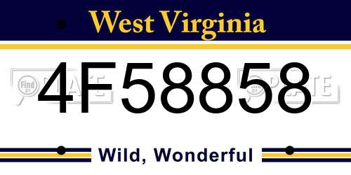 4F58858 West Virginia License Plate