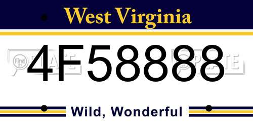 4F58888 West Virginia License Plate