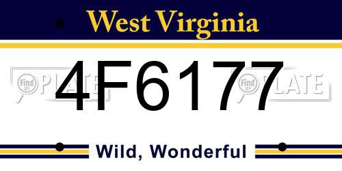 4F6177 West Virginia License Plate