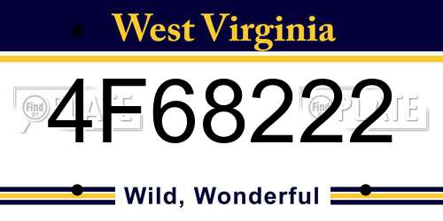 4F68222 West Virginia License Plate