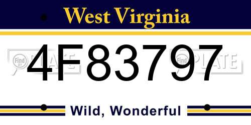4F83797 West Virginia License Plate