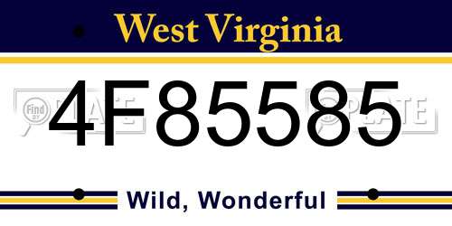 4F85585 West Virginia License Plate