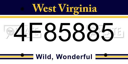 4F85885 West Virginia License Plate