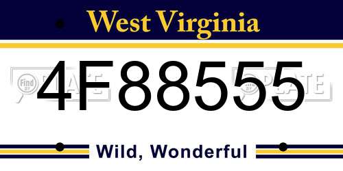 4F88555 West Virginia License Plate