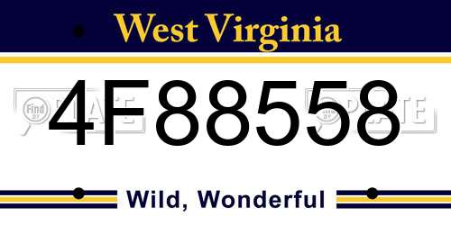 4F88558 West Virginia License Plate