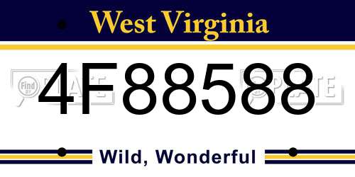 4F88588 West Virginia License Plate