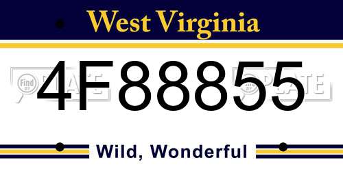 4F88855 West Virginia License Plate