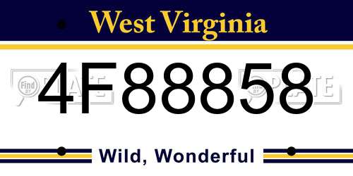 4F88858 West Virginia License Plate