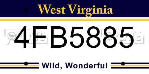 4FB5885 West Virginia License Plate