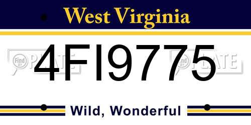 4FI9775 West Virginia License Plate