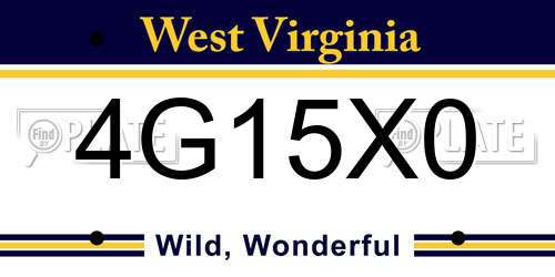 4G15X0 West Virginia License Plate