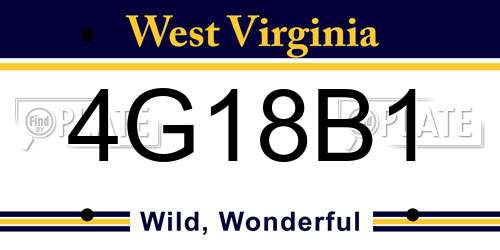 4G18B1 West Virginia License Plate