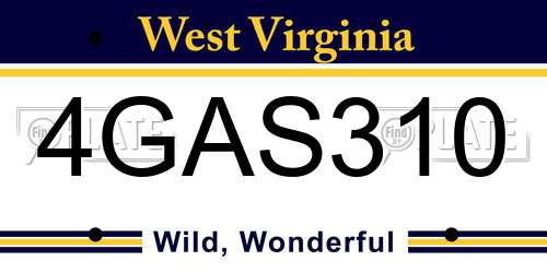 4GAS310 West Virginia License Plate
