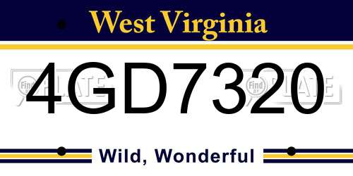 4GD7320 West Virginia License Plate