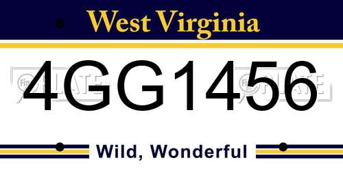 4GG1456 West Virginia License Plate