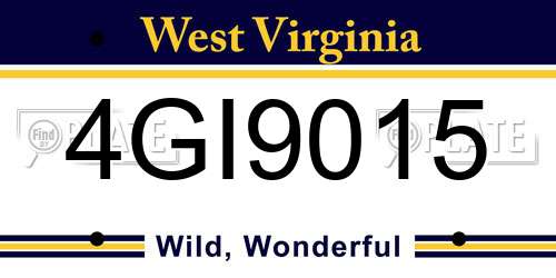 4GI9015 West Virginia License Plate