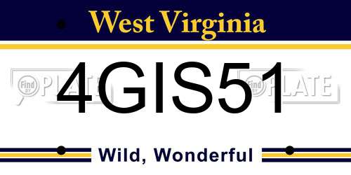 4GIS51 West Virginia License Plate
