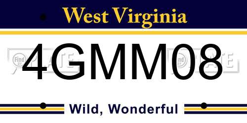 4GMM08 West Virginia License Plate