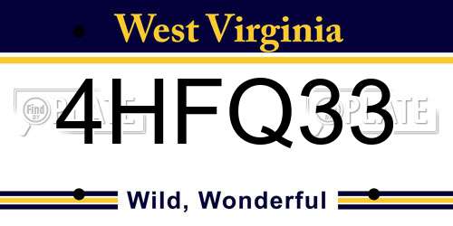 4HFQ33 West Virginia License Plate