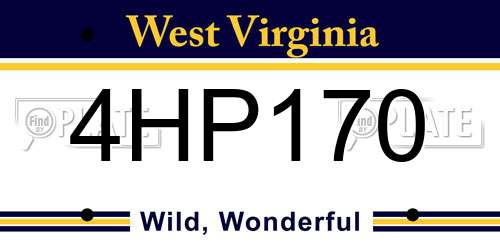 4HP170 West Virginia License Plate