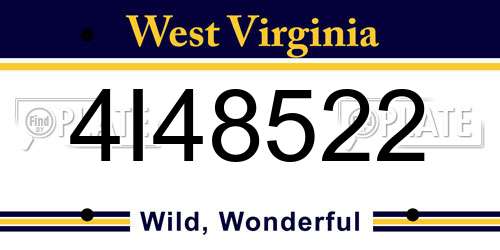 4I48522 West Virginia License Plate
