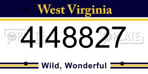 4I48827 West Virginia License Plate