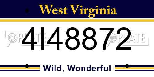 4I48872 West Virginia License Plate