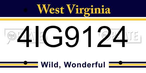 4IG9124 West Virginia License Plate