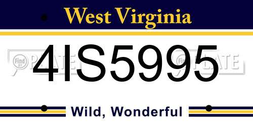 4IS5995 West Virginia License Plate