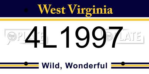 4L1997 West Virginia License Plate