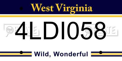 4LDI058 West Virginia License Plate