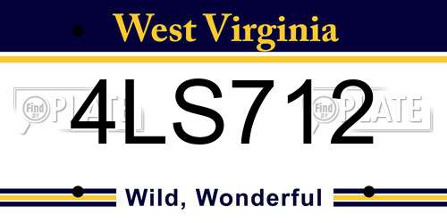 4LS712 West Virginia License Plate