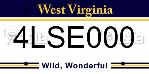 4LSE000 West Virginia License Plate