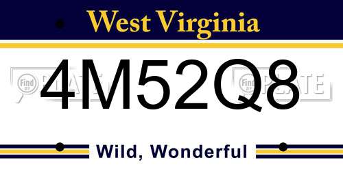 4M52Q8 West Virginia License Plate